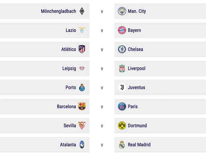 champion league 16 round